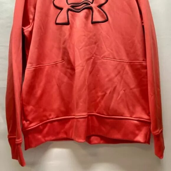 Under Armour Scuba Neck Hoodie Women's XL Salmon/Red Cold Gear UA Logo w/Pockets - Picture 3 of 11